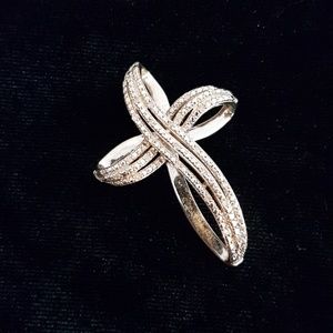 Sterling Silver and Diamond Cross Pendant